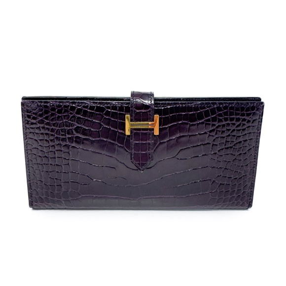 Hermes Croc Bearn Wallet - Picture 1 of 14